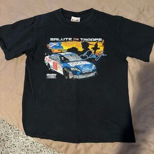 Y2K Dale Earnhardt Jr. 'Salute The Troops' Nascar Racing Graphic Design T-shirt